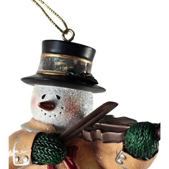 Thomas Kinkade Snowman Ornament Violin 2004 Bradford Editions Xmas Collectible - Picture 9 of 16
